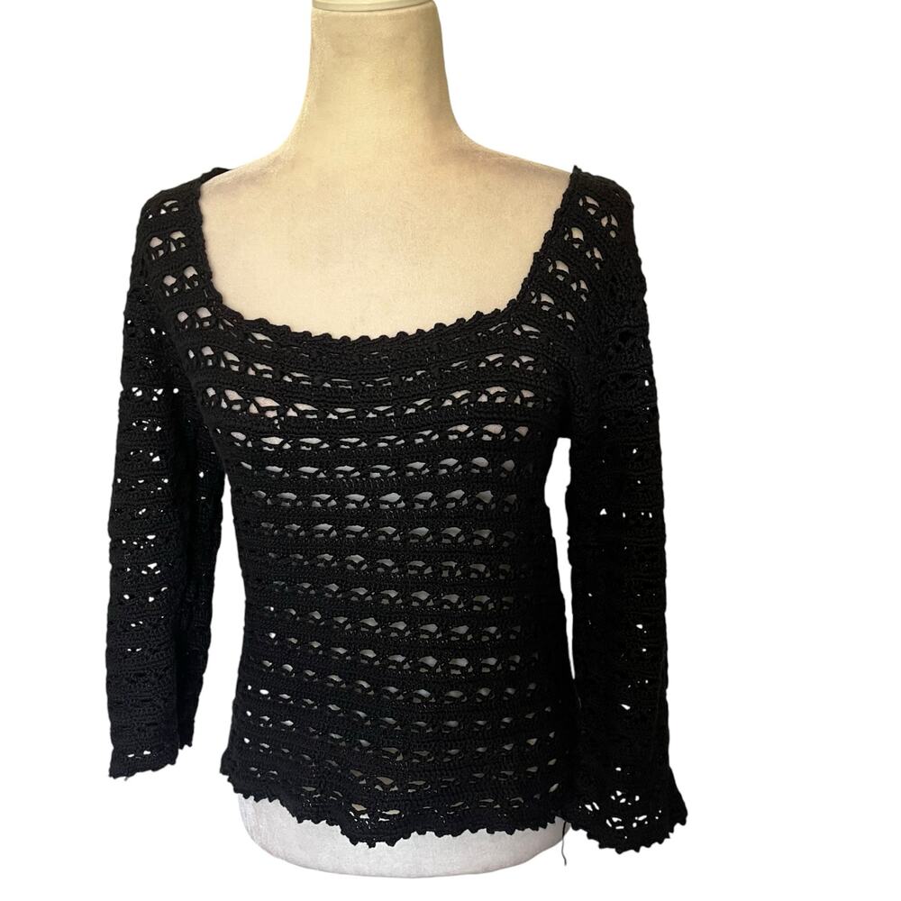 Handmade  Crochet Open Womens Sweater Sz S Y2K Witchy Fairy Grunge Festival Goth